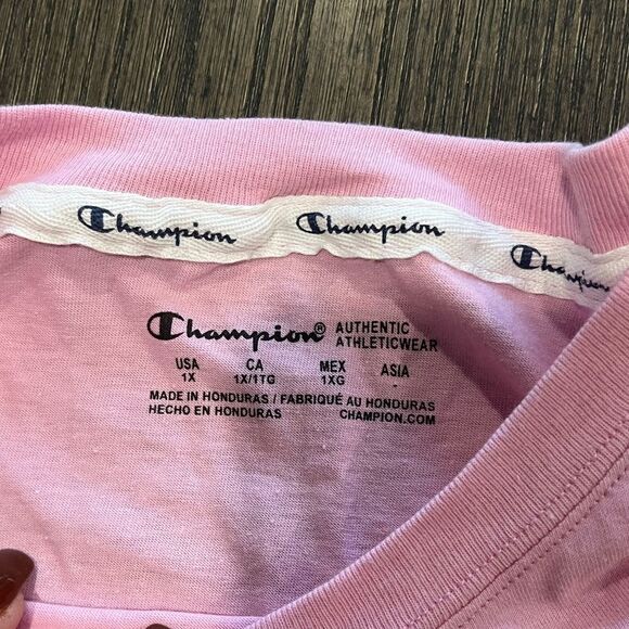 NWT Champion Pink Red Graphic Crop Top - Size 1X - Picture 5 of 5